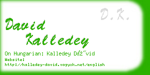 david kalledey business card